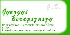 gyorgyi beregszaszy business card